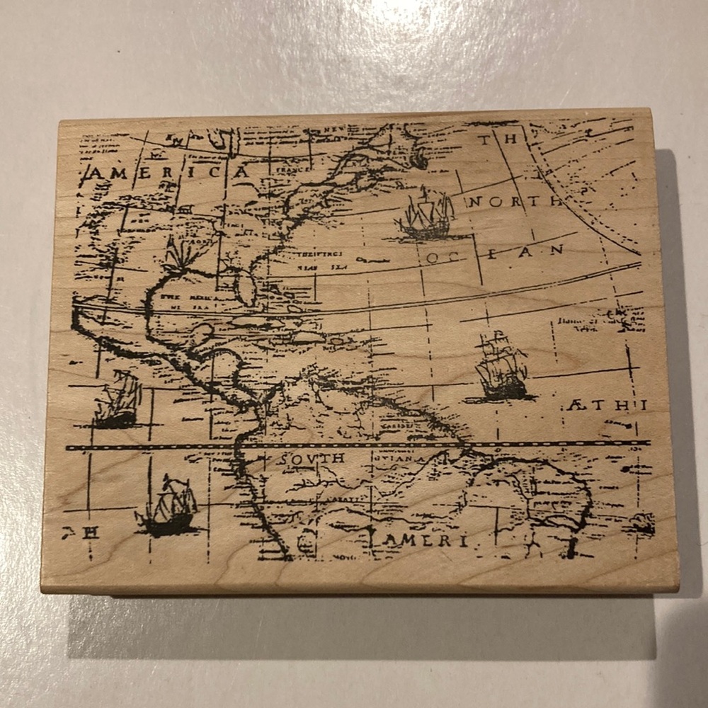 Wood Stamp World Map